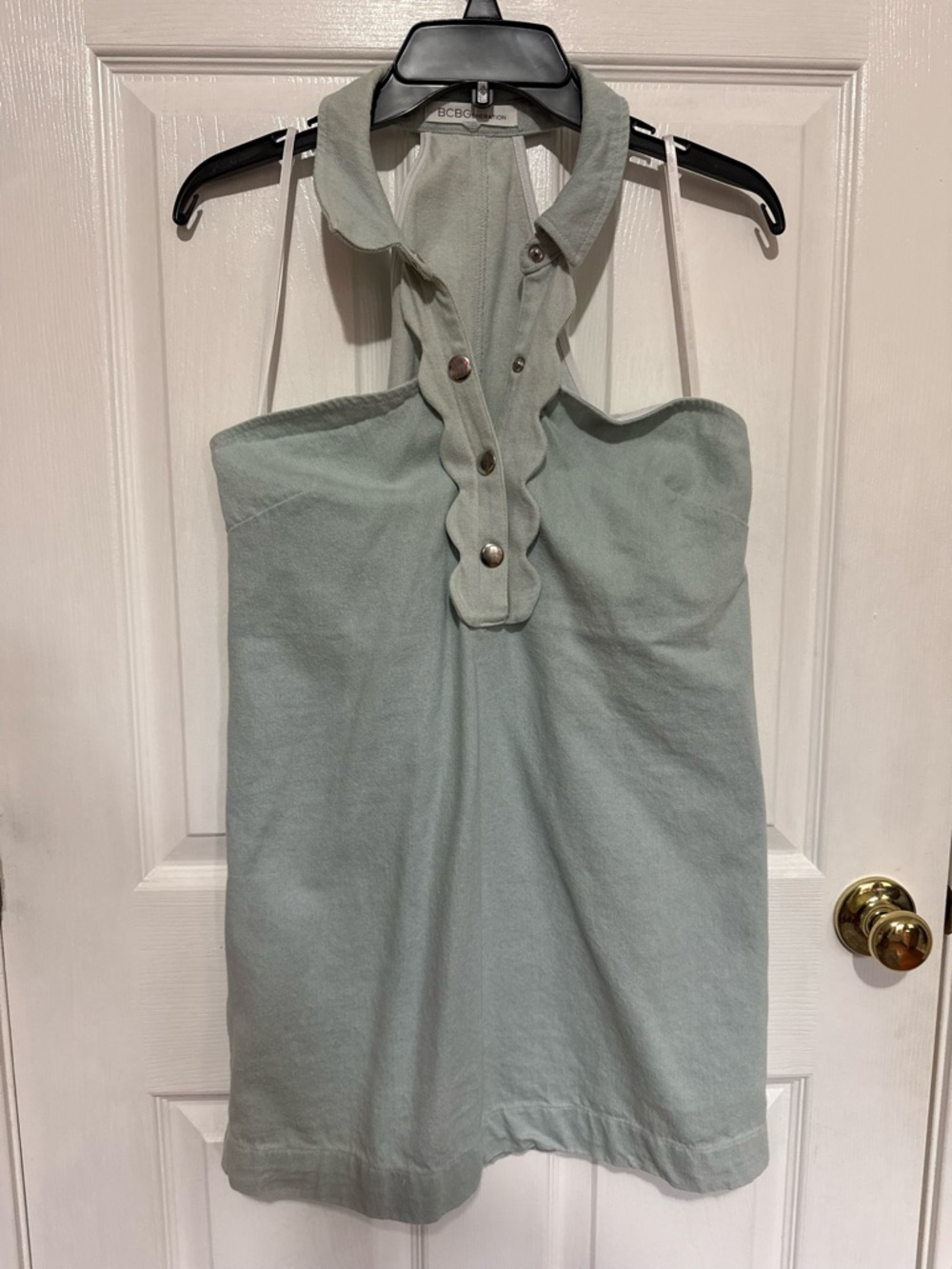 BCBGeneration Mint Green Halter Polo Tank Top